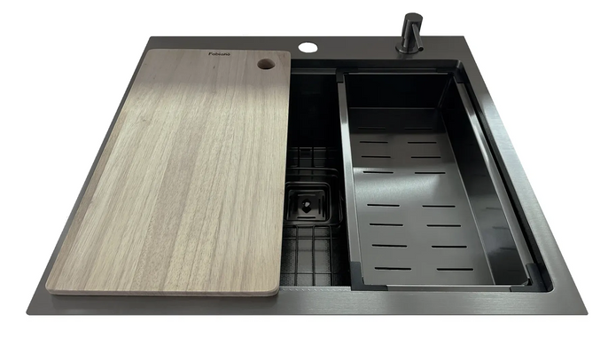 Мойка на кухню Fabiano TOP Center 57 Celldecor Nano Graphite