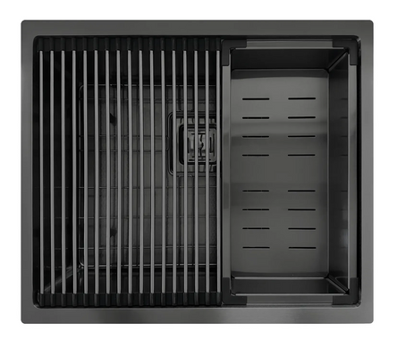 Мойка на кухню под столешницу Fabiano Quadro Center 54 Celldecor Nano Graphite