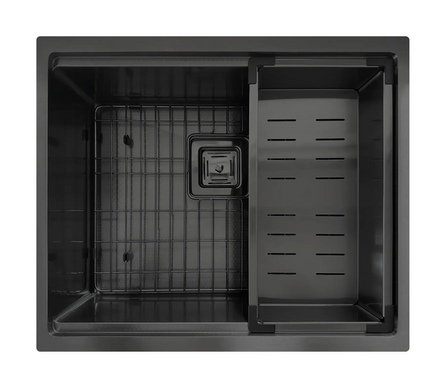 Мойка на кухню под столешницу Fabiano Quadro Center 54 Celldecor Nano Graphite