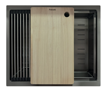 Мойка на кухню под столешницу Fabiano Quadro Center 54 Celldecor Nano Graphite
