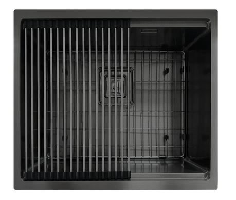 Мойка на кухню под столешницу Fabiano Quadro Center 54 Celldecor Nano Graphite