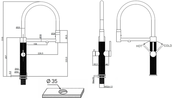 Змішувач на кухню Fabiano FKM 3131 Light Gold