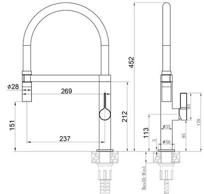 Змішувач на кухню Fabiano FKM 68P SS Inox