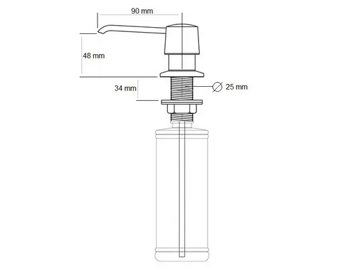 Дозатор врізний для миючого засобу Fabiano FASD 38 Inox