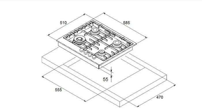 Варильна поверхня Fabiano FHG 1044 VGHT2 White Glass