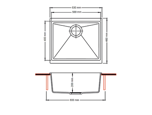 Гранитная мойка Fabiano Navio 53x46 Titanium