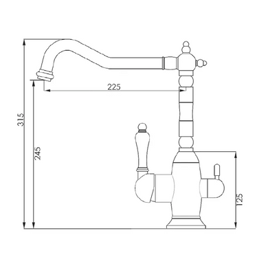 Смеситель для кухни Fabiano FKM 31.4 Inox Antique